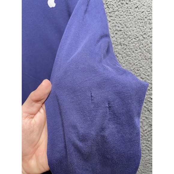 Apple Shirt Mens Medium Blue Macintosh Mac Employee Genius Uniform Long Sleeve - Picture 7 of 16